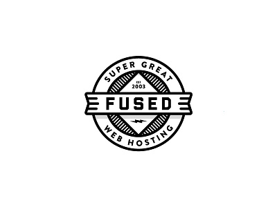 Fused Badge badge bolt fused patch vector web hosting