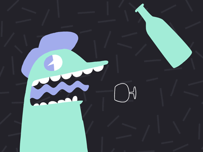 Beer Gif #30 - Low Gravity animation beer ghost gif gravity illustration loosekeys low gravity panic space spin