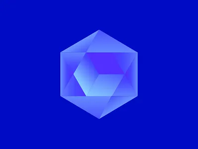 Blue Box box gradient hexagon