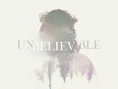 Unbelievable double exposure easter jesus sermon trees type typography