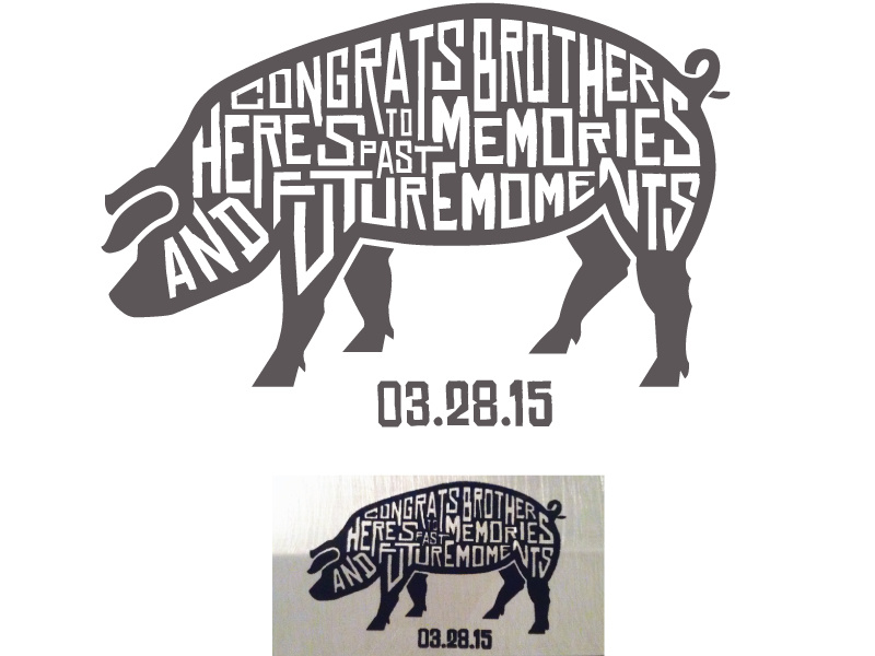 Example of Bachelor Hog Roast Party Gift (Etched Steel Knife)
