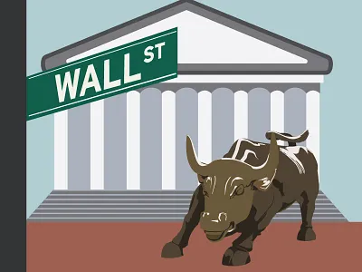 Wall Street flat illustration wall street
