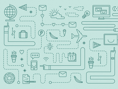 Work in Progress icons line art lines
