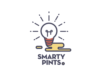 Smarty Pints beer beer pong illustration lightbulb line art pun