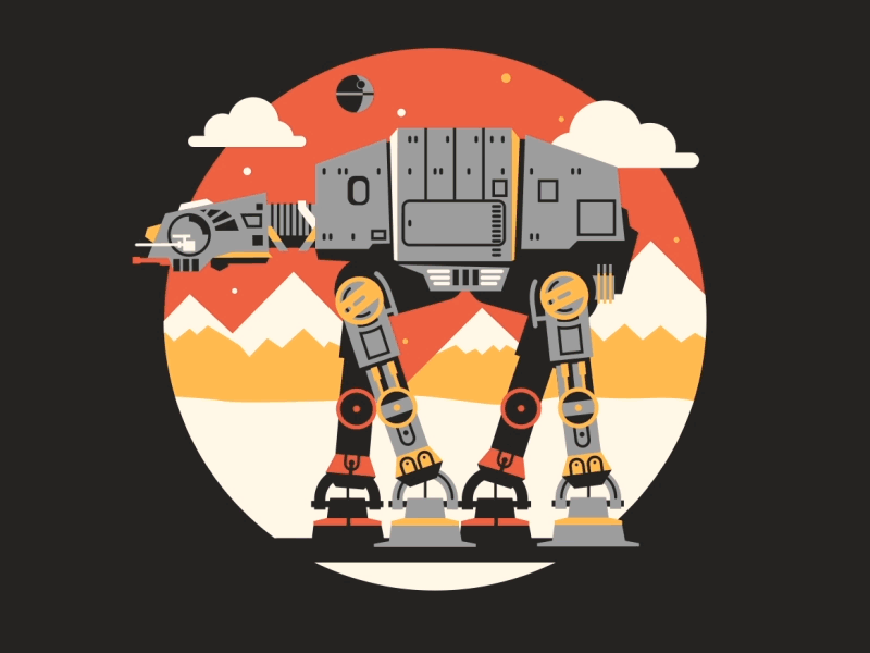 AT-ATBT animation atat dkng down the street designs gif illustration space star wars tbt walk cycle walking