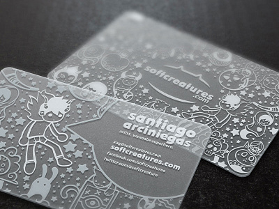 Translucent Business Cards Mockup cards logo print