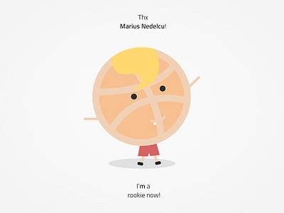 Thanks for invite! xD baby ball child dribbble enjoy happy illustration invite new pupil romania rookie