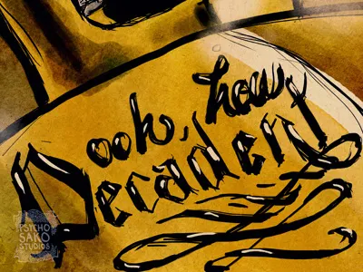 Ooh, How Decadent calligraphy futurama handdrawn type hedonismbot