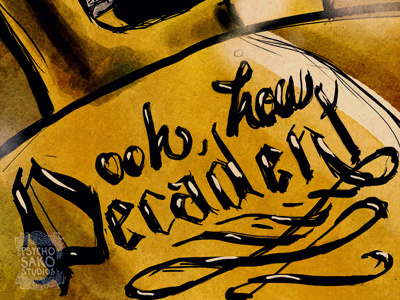Ooh, How Decadent calligraphy futurama handdrawn type hedonismbot