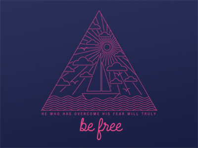 Be Free illustration inspiration lettering linework quote triangle tshirt type vector