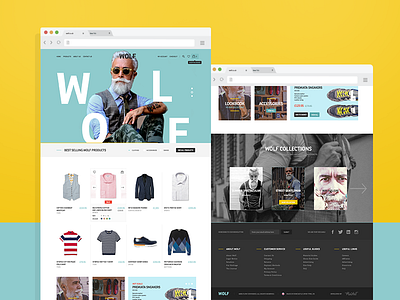 Wolf Shop clothes collection design ecommerce lookbook shoes shop ui ux webdesign website wolf