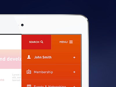 mobile interface gradient icons menu mobile panel red simple ui