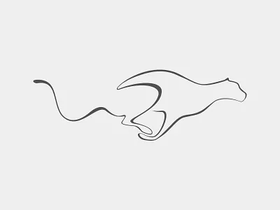 Panther brush cat graphic jump line logo panther run