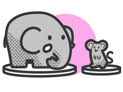 Icon (mouse and elephant) elephant icon illustration mouse picto