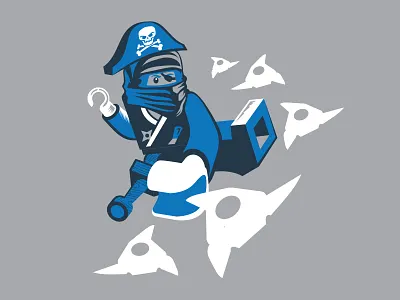 Throwing Staaarrrrrr design illustration lego ninja pirate shirt t shirt vector
