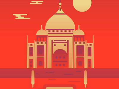 Taj Mahal gradient india progress taj mahal travel vector video