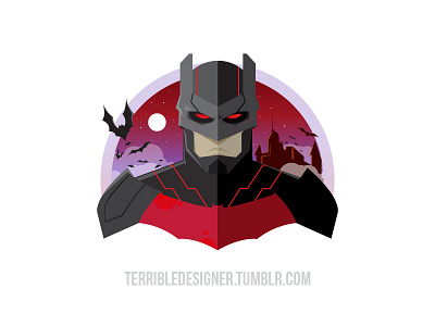 Batman (Justice League 3000) batman batman 3000 batman icon bats debut flat flat batman flat design illustration justice league justice league 3000 thank you