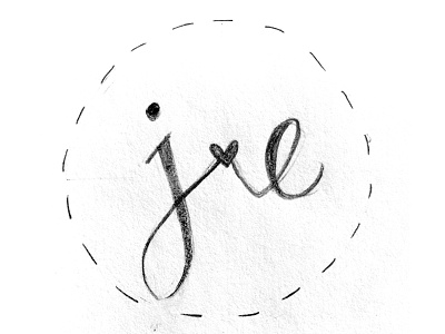 j+e connected hand lettering logo sketch wedding