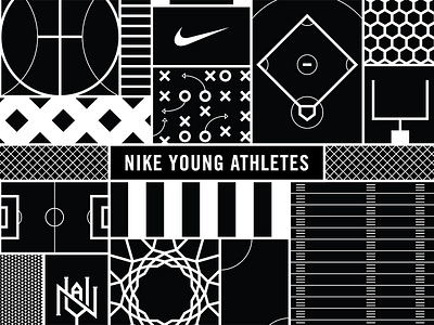 Nike Young Athletes athletes baseball basketball design football graphic illustration nike pattern soccer sports young