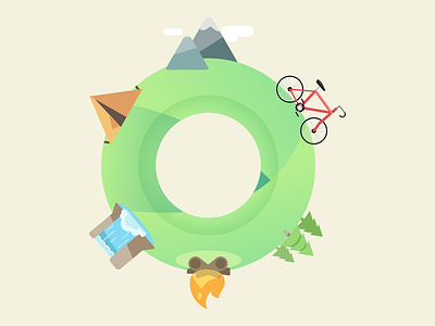 Circle of Stuff circle earth hiking icons outdoors