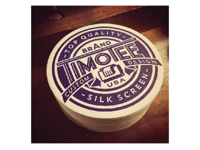 TIM-O_TEE Coaster apparel banner icon letterpress logo silkscreen type