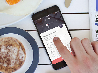 Order Tracking food ordering ios minimal ui ux