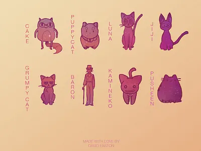 My Favourite Cats baron cake grumpycat jiji kamineko luna puppycat pusheen