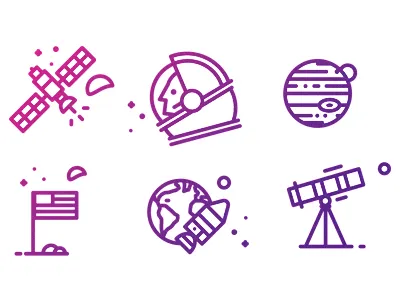 Space Is Amazing astronaut earth flag icon icons illustration jupiter logo satellite space telescope