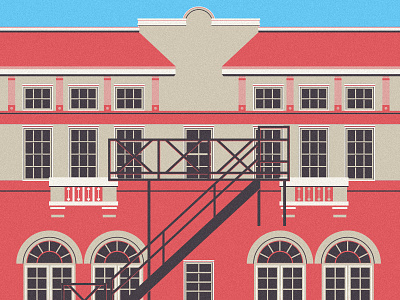 Building a Building brick building fire escape hintonburg illustration stairs window