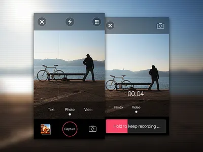 Photo and Video Creation UI app design interface photo shout spangle ui video