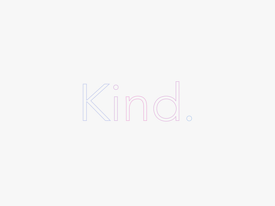 Kind. Logo brand design kind. lines logo