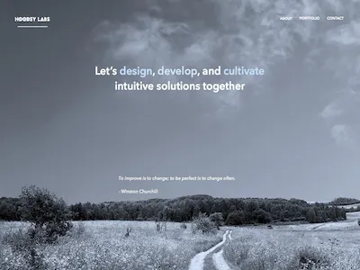Hoodsy Labs Portfolio Site clean dark flat minimalist portfolio ui web