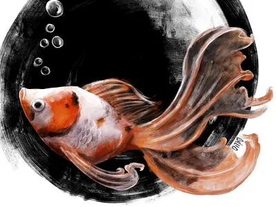 Finding art brush digital fish illustration moon photoshop