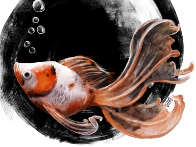 Finding art brush digital fish illustration moon photoshop