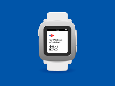 Pebble Time Bank of America Concept apple watch bank of america concept mobile pebble pebble time smartwatch wallet watch