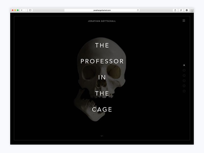 The Professor in the Cage book clean dark development landing marketing parallax simple ui website