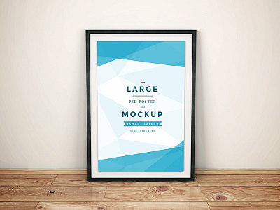 Freebie - Artwork Frame PSD Mockup floor free freebie large minimal mock up mockup modern poster psd realistic wall