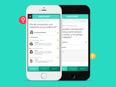 Oneswer android app chat chile designer experience freelance freelancer interface iphone question user