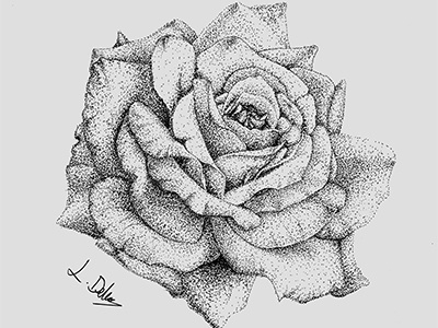 Pointillism art drawing pen pointillism project