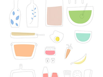 Wallpaper banana brand branding design doodle food illustration kitchen outline wallpaper