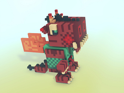 Monster 3d dragon monster voxels