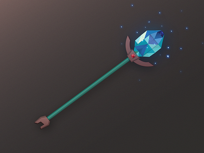 Staff crystal mage magic staff wand weapon