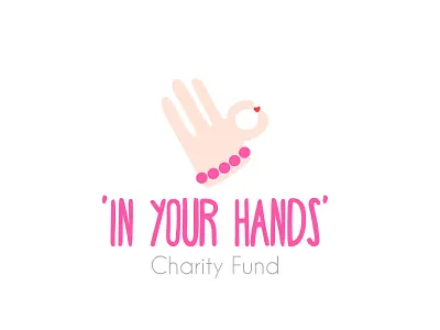 In Your Hands brand branding charity colour design hand illustration logo pink