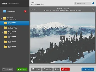 Assets - File View arrows assets file folder manager more show tree