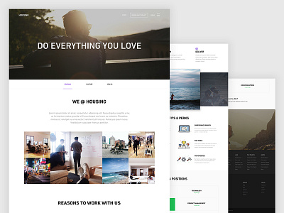 Housing company page branding company culture design housing landing real estate team ui ux web website