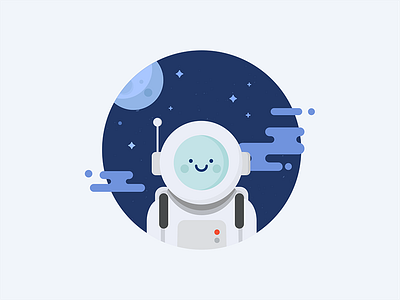 Cute astronaut astronaut circle cute galaxy illustration planet space stars