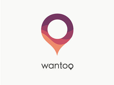 Wantoo - app logo flat design ios app location pin logo mihai fischer wantoo waves