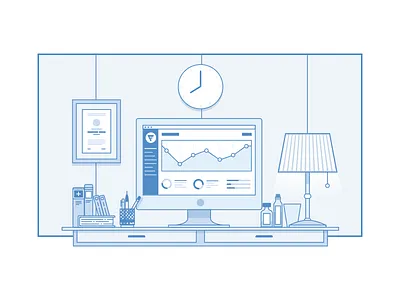 desk illustration analytics dashboard deck illustration medical