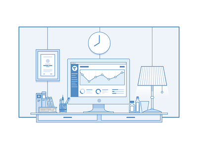 desk illustration analytics dashboard deck illustration medical