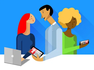 Tab Social advertising bright cross platform devices flat illustration social social media the tab